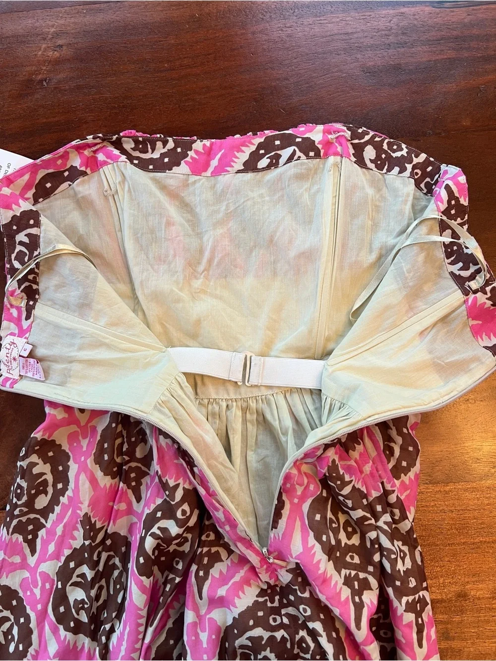 NWT Plenty by Tracy Reese Silk Strapless Dress Sz 6 Pink - Picture 6 of 10